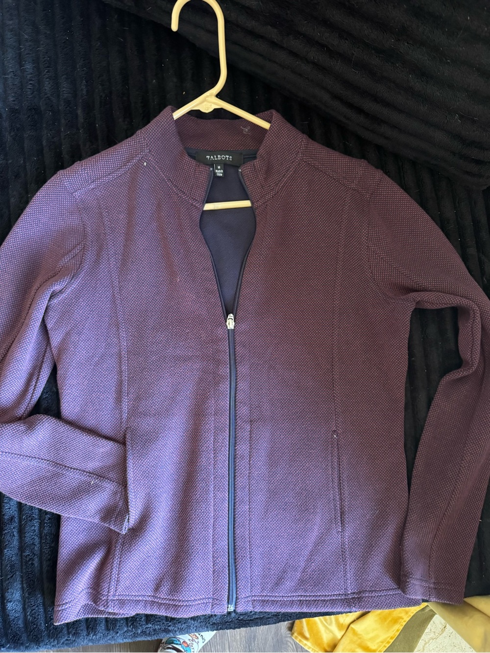 Talbots Plum Zip Front Blazer Jacket